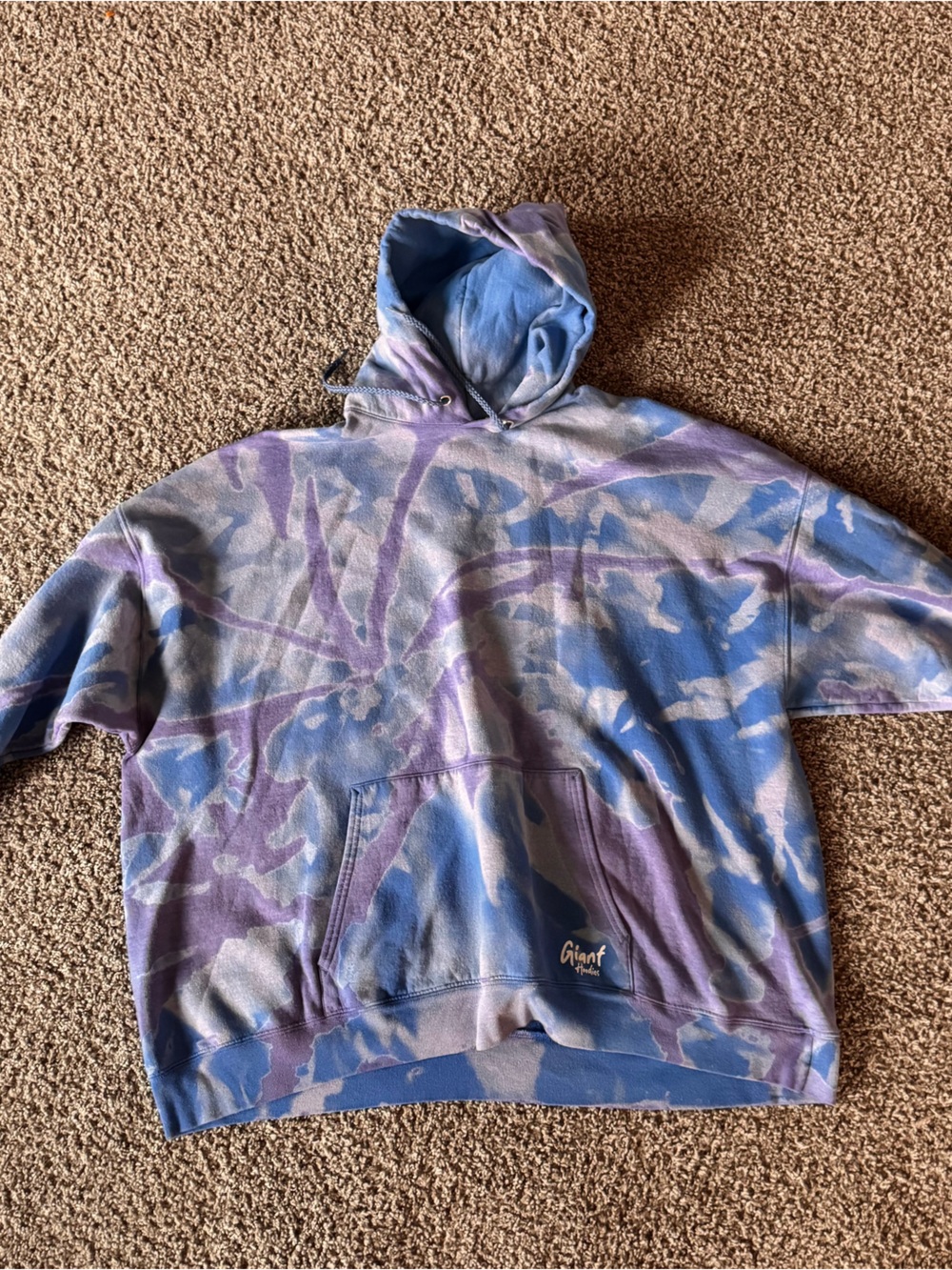 Tie-Dye Pullover Hoodie‎ in Blue & Purple -